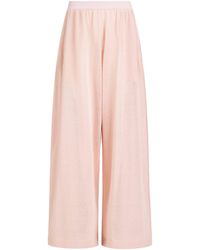 Alaïa - Linen-Silk Wide-Leg Trousers - Lyst