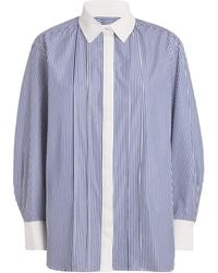 Sandro - Contrast-Collar Stripe Shirt - Lyst