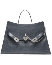 McQueen - Calfskin Locke Top-Handle Bag - Lyst