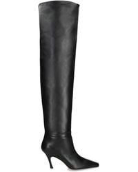 AMINA MUADDI - Leather Jamie Over-The-Knee Boots 80 - Lyst