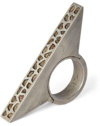 Parts Of 4 - Sterling Silver And Diamond Sistema Bridge Ring - Lyst