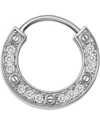 Cartier - White Gold And Diamond Love Single Hoop Earring - Lyst