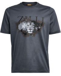 Zilli Lion Print T-shirt - Grey