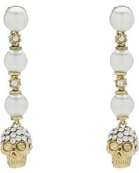 McQueen - Faux Pearl And Skull Earrings - Lyst