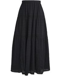 PAIGE - Cotton Embroidered Andres Maxi Skirt - Lyst