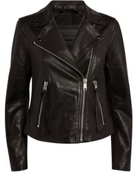 AllSaints - Dalby Leather Biker Jacket - Lyst
