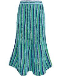 Tory Burch - Knitted Stripe Midi Skirt - Lyst