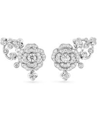 CHANEL - And Diamond Bouton De Camélia Crawling Earrings - Lyst
