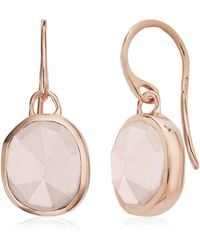 Monica Vinader - Rose Vermeil And Rose Quartz Mv Siren Earrings - Lyst