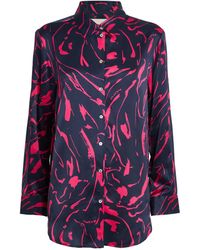 Asceno - Silk Patterned London Pyjama Shirt - Lyst