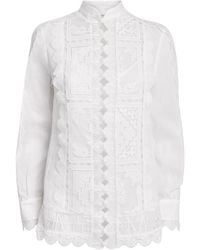 Zimmermann - Ramie Lace Aster Blouse - Lyst