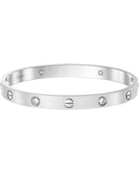 Cartier - Brushed And Diamond Love Bangle - Lyst