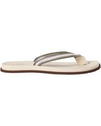 Brunello Cucinelli - Leather Logo Flip Flops - Lyst
