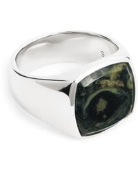 Tom Wood - Rhodium-Plated Sterling Cushion Kambaba Ring - Lyst