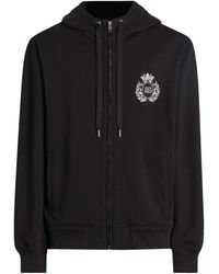 Dolce & Gabbana - Cotton Logo Zip-Up Hoodie - Lyst
