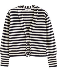 Chinti & Parker - Wool-cashmere Fringed Striped Cardigan - Lyst