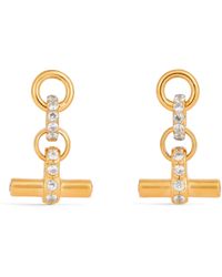 Tilly Sveaas - Plated Crystal T-Bar Earrings - Lyst