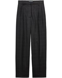 Prada - Wool Check Tailored Trousers - Lyst