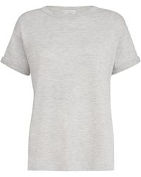 Brunello Cucinelli - Cashmere-Blend Sparkle Short-Sleeve Sweater - Lyst