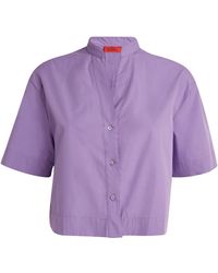 MAX&Co. - Cotton Poplin Cropped Shirt - Lyst