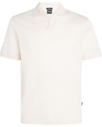 BOSS - Cotton Jacquard Open-Neck Polo Shirt - Lyst