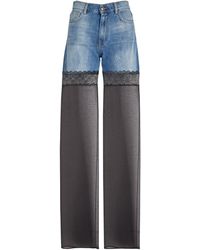 Nensi Dojaka - Sheer-detail Hybrid High-rise Jeans - Lyst