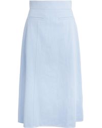 Emilia Wickstead - Wilder Denim Midi Skirt - Lyst