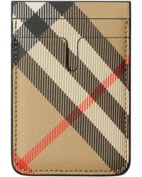 Burberry - Check Magnetic Card Case - Lyst