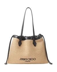 Jimmy Choo - Large Raffia Drawstring Tote Bag - Lyst