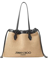 Jimmy Choo - Large Raffia Drawstring Tote Bag - Lyst