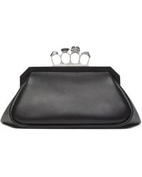 McQueen - Leather Knuckle Soft Clutch Bag - Lyst