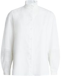 Claudie Pierlot - Cotton Broderie Anglaise-Trim Shirt - Lyst