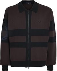 Fred Perry - Cotton Stripe Zip-Up Cardigan - Lyst