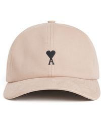 Ami Paris - Cotton Logo Embroidered Baseball Cap - Lyst