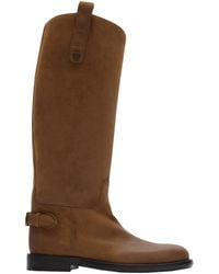 Burberry - Suede Cavalier Knee-High Boots - Lyst