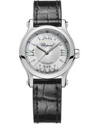 Chopard - Stainless Steel And Diamond Happy Sport Watch - Lyst