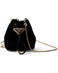 Prada Velvet Mini Pouch in Black Lyst UK