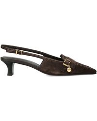 Tod's - Suede Penny Strap Slingback Pumps 40 - Lyst