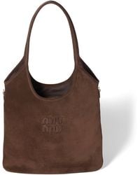 Miu Miu - Suede Ivy Tote Bag - Lyst