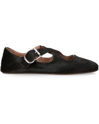 Alaïa - Pony Hair Criss-Cross Ballet Flats - Lyst
