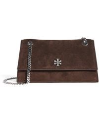 Tory Burch - Suede Kira Turnlock Shoulder Bag - Lyst