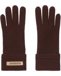 Burberry - Wool-Blend Logo Gloves - Lyst