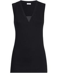 Brunello Cucinelli - Embellished Stretch-Cotton T-Shirt - Lyst