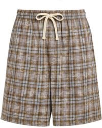 Picante - Cotton Bleached Check Rocco Shorts - Lyst