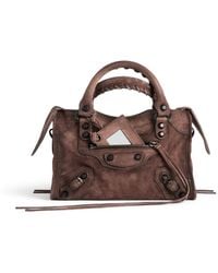 Balenciaga - Mini Suede Le City Top-Handle Bag - Lyst