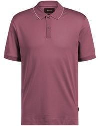 BOSS - Cotton-Silk Polo Shirt - Lyst