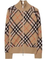 Burberry - Wool-Blend Check Track Jacket - Lyst