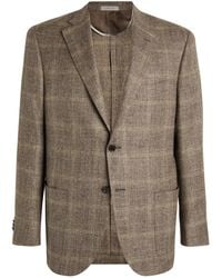 Corneliani - Wool-silk Blend Check Suit Jacket - Lyst
