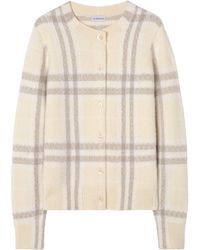 Burberry - Cashmere Check Cardigan - Lyst