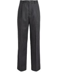 FRAME - Wool Pinstripe Wide-Leg Trousers - Lyst